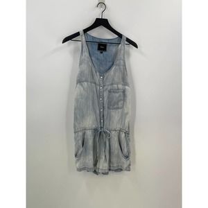 Rails Women's White Wash Chambray Romper Size Medium